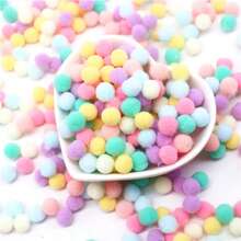 Bile pufoase moi pentru artizanat, 10-30 mm, pompoane multicolore, pompoane colorate pentru arte și meșteșuguri, pentru decorarea nunții, făcute manual, cusut, consumabile pentru artizanat, 20 g - Multicolor - Vizualizare 7