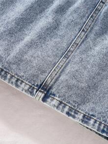 Girls Casual Outdoor Colorful Floral Print Denim Skirt, Spring/Summer - View 5