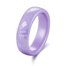 6毫米陶瓷女士结婚戒指，粉色、紫色、黄色简约素圈戒指，防刮擦低过敏材质，佩戴舒适，是母亲节或送给闺蜜的理想礼物，美国尺码5-12 - 陶瓷 - 查看 8