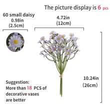 6/30 Peças Flores de Margarida Artificiais - Margaridas de Tecido Falso, Decoração de Flores Silvestres de Primavera para Festa, Casa e Escritório, Casamento e Noivado, Sem Vaso Incluído, Decoração Doméstica, Sala de Estar, Dia das Mães, Decoração de Mesa, Decoração de Outono