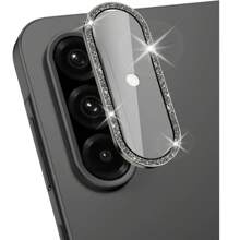 1 pezzo Protezione lente fotocamera per Galaxy A26/A36/A56, anello in metallo singolo, copertura in vetro temperato, [forte adesione] resistente ai graffi, trasparente ad alta definizione, protezione fotocamera 9H ad alta definizione, facile da installare, regalo per compleanno, famiglia, amici, cristallo scintillante, protezione lente, accessori per telefono, impermeabile, antiurto, anti-caduta, anti-impronta digitale, copertura completa