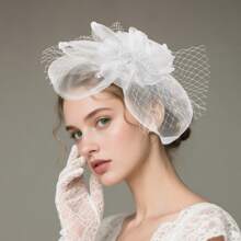 1pc Fashion Women Fascinators Hat Tea Party Hat Women Bridal Mesh Headdress Cocktail Tea Party Headdress