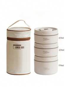 3件/4件/5件多层微波炉便携式保温食品容器午餐盒不锈钢便当盒隔热防漏热午餐袋套装