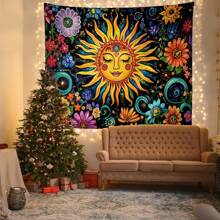 1 pezzo Arazzo da parete floreale colorato in poliestere, decorazione per la casa in stile bohémien, quadro decorativo per camera da letto o soggiorno, dipinto colorato, regalo decorativo ispirato alla natura, appeso alla parete