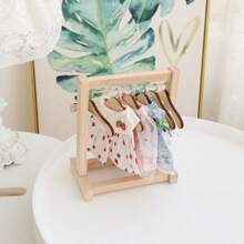 11pcs Kawaii Miniature Wooden Hangers Set For Doll Clothes | Yellow Cute Wardrobe Accessories & Tiny Furniture Decor | DIY Organizer Gift For Doll Collectors, Teens (Fashion Doll Storage)