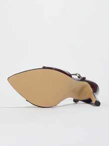 Sandalias de mujer de tacón alto, de material de alta calidad suave, con punta puntiaguda, tira de tobillo sexy, tacón delgado y alto, para primavera/verano, discoteca, fiesta de alta gama, al aire libre, exhibición de moda, de calidad en color café oscuro