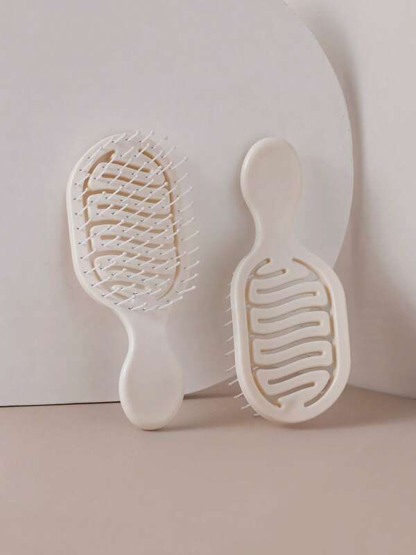 1pc Mini Ivory Hollow Portable Styling Comb, Hairbrush, Comb, Hair Tools, Hair Products And Accessories For Hair Salon Beauty Travel Essentials For Men And Women Hair, Multi-Purpose Detangling Hairbrush For Wet Or Dry Hair, Suitable For All Hair Types Mother's Day Gift,