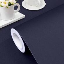 1 Roll Of Dark Blue Frosted Matte Contact Paper Self-Adhesive Removable PVC Wallpaper Suitable For Living Room Decoration, Bedroom Decoration, Cabinet Decoration, Home Decoration Vinyl Film Wall Decor Bathroom Bathroom Decor Wall Paper Wallpapers Kitchen