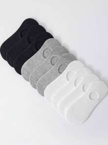 5/10 pares de calcetines invisibles con rayas para mujer, en negro, blanco y gris