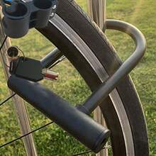 U Shaped Bike Lock Plum Pin W Two Keys Heavy Duty Cable - 23W-WIN-UK-U-Lock-MH - View 3