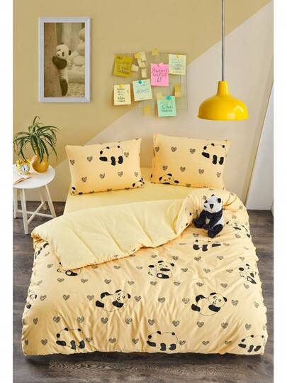 3/4 Pieces Turkish Cotton Printed Duvet Cover Set, All Season, 160*220cm And 200*220cm Duvet Cover, 100*200 Cm And 160*200 Cm Fitted Sheet, 50*70 Cm Pillowcase, Soft And Cozy