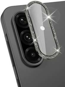 1 pezzo Protezione lente fotocamera per Galaxy A26/A36/A56, anello in metallo singolo, copertura in vetro temperato, [forte adesione] resistente ai graffi, trasparente ad alta definizione, protezione fotocamera 9H ad alta definizione, facile da installare, regalo per compleanno, famiglia, amici, cristallo scintillante, protezione lente, accessori per telefono, impermeabile, antiurto, anti-caduta, anti-impronta digitale, copertura completa