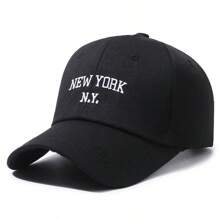 1 Stück Baseballkappe mit Buchstabenstickerei einer koreanischen Modemarke, weicher Oberseite, stilvoll für Straßenaufnahmen, Mini-Visiermütze für Damen, alle Jahreszeiten. Wenn die Mütze nach Erhalt leicht abgeflacht ist, liegen Pflegehinweise bei.