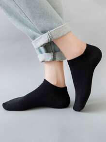 20 Pairs Unisex Black & White Casual Breathable Ankle Socks, No Show Socks, Comfortable Daily Wear And Travel