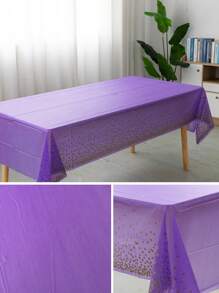 1pc Disposable Plastic Tablecloth, Waterproof And Stain-Resistant, Decorative Home Item