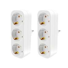 CILIA 1/2pcs European Standard 3-IN-1 Power Strip, 16A/250V, Weight:110g, Carry It With You At All Tian,For Indoor Office, Kitchen, Living Room,Dorm Room Essentials College,White/Black