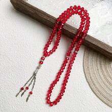 1 pieza Pulsera rosario de 99 cuentas cristal plano de 8mm, Tasbih de oración diaria de Oriente Medio