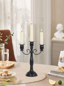 1 pieza candelabro de hierro para bodas, resistente al calor, adecuado para velas aromáticas, cena romántica, ambiente interior, adecuado para bodas, reuniones familiares, fiestas, confesión, decoración de mesa