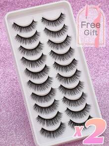 10/5/1 Pair Natural C Curl False Eyelashes Fluffy Soft Dramatic Long Wispy Eyelash Cilia,Messy,Multi-Layered Eyelashes Short Thick Fake Eyelash Extension Bulk False Eyelashes Makeup Products Wedding Party & Club Daily Work Meeting Natural Fake Lashes Comfortable To Wear Band Eye Lashes Handmade Upper Lash Winged End Eye Elongated Eyelashes Natural Realistic Eyelash Full Strip Lashes Lasting Cilios VolumePopular Make Up Beauty Tools - Natural Lashes - View 13