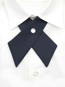 Cross Tie Collar JK Uniform Shirt, Japanese School Style Student Burgundy Bowknot