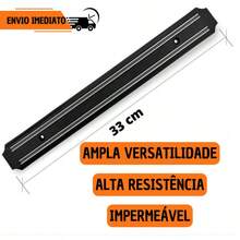 Kit 2 Barras Magnéticas Régua Imã Suporte para Facas Ferramentas Casa Restaurante - Preto - Visão 5