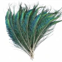 20 Pcs Vivid Artificial Peacock Feathers, 16-18 Inch - Ideal For DIY Crafts, Wedding Decorations, Home And Party Decor, Christmas And Holiday Decorations - Peacock Blue - View 13