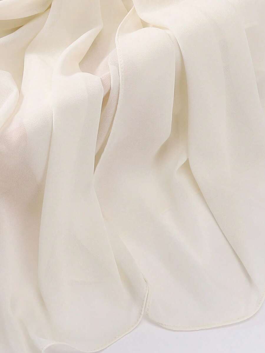 1pc Chiffon Hijab Scarf For Dress - 1pc #20 Beige - View 1