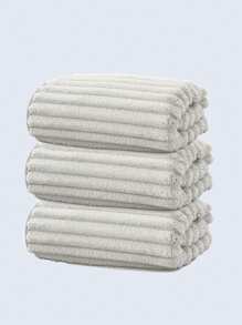 1/3pcs Set - Dark Gray Water Wave Pattern Towels - 3pcs Face Towels/3pcs Bath Towels/1pc Large Bath Towel - Coral Fleece Material - High-End Texture - Skin-Friendly Soft Comfortable - Strong Absorbency And Drying Effect - Suitable For Hotel, Spa, Outdoor, Yoga, Vacation, Camping, Swimming Pool Etc. - All Season - Simple And Useful Bathroom Towel Set Back To School For Beauty Salon Home Bathroom
