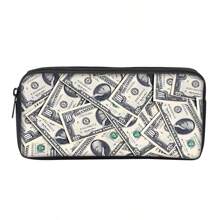 Dollar Pattern Printed Backpack Three Pieces Set (Front Bag Backpack + Lunch Bag + Pencil Bag) Pencil Case