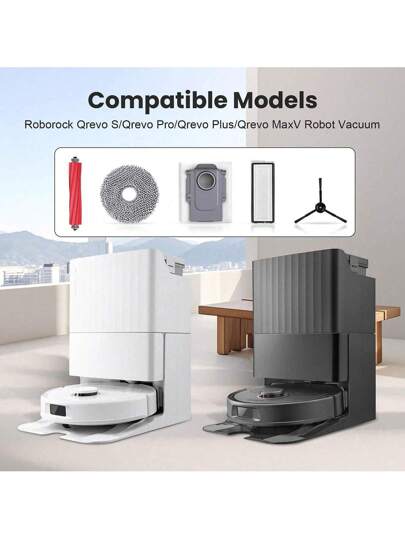 Fit Roborock Revo Pro S/Q MaxV Qrevo Plus Robot Vacuums Cleaner Accessory Dust Bag Main Side Brush Hepa Filter Mop Cloths Replacement Parts view 5