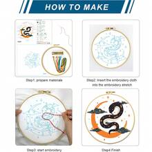 1 Set Perlengkapan Sulam, Seri Pola Ular Matahari dan Bulan, Perlengkapan Sulam Tingkat Pemula, Cocok untuk Semua Musim, Dekorasi Dinding atau Hadiah Liburan, Hobi DIY - MultiWarna - View 9