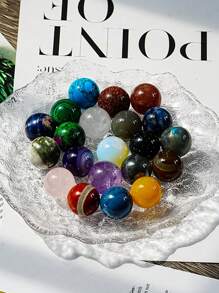 Random 1PC High Quality 20mm Multi-Material Crystal Agate Jade Gemstone Ball Ornaments, For Jewelry Making,Handmade Polishing, Home Decoration, Crystal DIY Suitable For Christmas, Valentine's Day, Mother's Day, And Graduation Ceremonies.