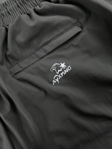 Men's Fashion Casual Trousers, Ice Silk Stretch Fabric, Zipper Pockets, Suitable For Daily Casual Wear - Black - View 6