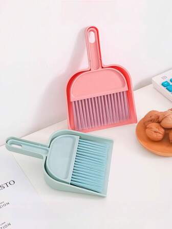 1 Set Minimalist Mini Dustpan And Broom, Desktop Cleaning Brush, Trash Shovel Portable Brush Box Dustpan, Suitable For Kitchen, Room, Sofa, Furniture, Desk, Office Cleaning Tool Combination