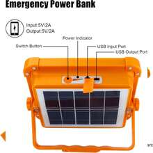 1PC 3600MAH Portable Solar Floodlight, High-Power Rechargeable Camping Light, 5 Lighting Modes, USB Rechargeable, Outdoor Waterproof, Adjustable Bracket, Easy To Install, Very Suitable For Emergency Situations, Car Maintenance, Outdoor Camping, And Street Lighting - Orange - View 10