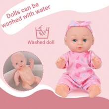 Muñeca bebé realista de 24cm/9.5 pulgadas con 1 muñeca y 1 conjunto de ropa, muñeca para vestir a mano, regalo de cumpleaños y vacaciones para niños