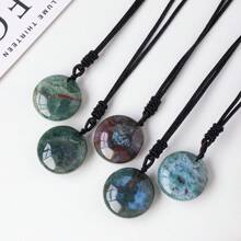 1PC Natural Crystal Black Tourmaline Labradorite Raw Stone Unpolished Gem Pendant Necklace Quartz Jewelry Women Necklace For Women Gifts