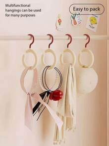 [360° Swivel] Dopamine-Free Drill Multi-Functional Hanging Rack! Scarves, Hats, Bags All-In-One Storage, Round Scarf Display Super Eye-Catching