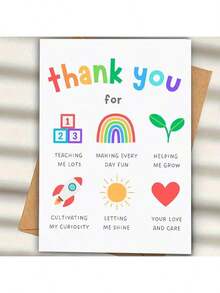 Charming Thank You Card For Daycare Teachers Teacher Appreciation Gift: Unique Thank You Card For Educators, Women & Men - Birthday, Small Business & Special Occasion - Multicolor - View 1