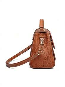 Tas Tangan Bermotif Kapasitas Besar yang Modis, Tas Tote Elegan untuk Wanita Paruh Baya - Coklat - View 6
