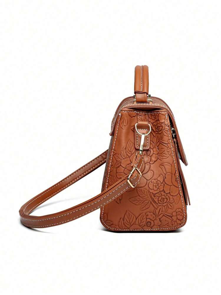 Large Capacity Handbag With Elegant Design For Middle-Aged Women - Brown - View 6