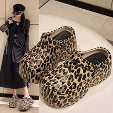Thick Sole Dual-Purpose Slippers, 2025 Summer Fashionable EVA Sandals, Beach Shoes, Non-Slip, Open Toe, Leopard Print