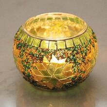 4-Piece Set Of Gorgeous Handmade Turkish Moroccan Mosaic Glass Candle Holders - Colored Unique Decorative Patterns Centerpiece, Handmade Pen Holder, Potted Flower Plate, Makeup Storage, Candle Container For Romantic Dinner, Wedding Anniversary, Birthday, Party Decor, Home Decor And Multicultural Festivals Including Christmas, New Year, Diwali And Three Kings Day