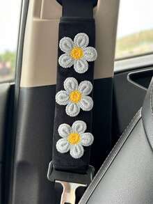 2件装汽车三朵小花肩部保护套汽车防抱死保护套柔软舒适 - 均碼 - 查看 7