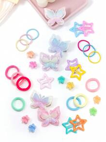 Set de 886 piezas de accesorios para el cabello coloridos para niñas que incluye pasadores con mariposas brillantes, pinzas laterales con estrellas lindas y pasadores de pelo variados, ideal para el verano