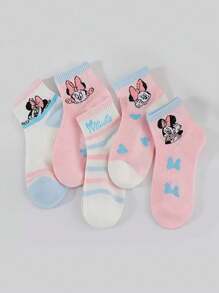5 Paar Mädchen Cartoon Mickey Maus Mesh Sommer Kurzsocken