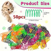 50pcs Cat Interactive Toys, Suitable For Cats And Small Dogs - Keep Your Pets Entertained And Active All Spring [Random Color Shipping]