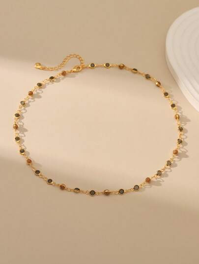 قلادة سلسلة زركونيا فاخرة بطراز بوهيمي عتيق، مجوهرات يومية للنساء قطعة واحدة