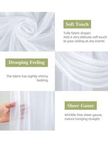 1 pezzo di tessuto in chiffon bianco per arco, tessuto per arco da matrimonio, decorazione per lo sfondo di feste di compleanno, decorazione romantica in poliestere per matrimoni, feste nuziali, doccia nuziale, decorazioni per la stanza, adatto per arco da matrimonio, decorazione cancellata scale, decorazione schienale sedie, tenda a rete trasparente per porte, runner da tavolo in garza, tovaglia, forniture per banchetti e feste