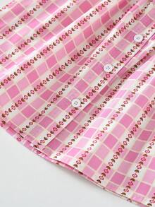 Set de 2 shorts bordados lindos para niñas, para verano - Rosa - Ver 7